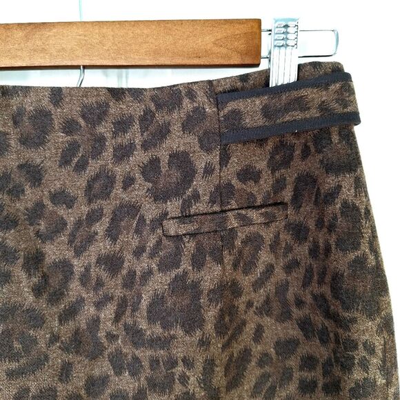 Rebecca Taylor Leopard Print Pencil Skirt Sz 8 - Picture 2 of 12